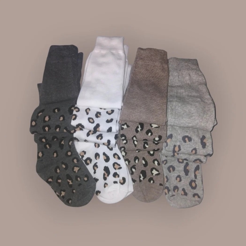 Leopard Print Littlle Girls Tights - Gray, White, Brown 15$ea
